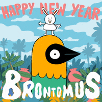 Brontomus happy dancing rabbit jungle GIF