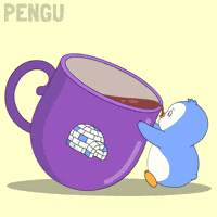 Good Morning Drinking GIF by Pudgy Penguins