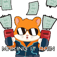 Happy Make It Rain Sticker by Hamieverse