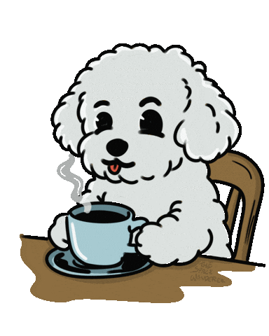 Dog Coffee Sticker by The Space Wanderer