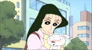 Shinchan love anime dog japan GIF