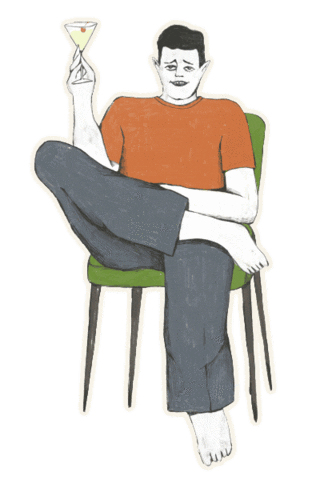 Wasting My Time Drinks Sticker by David Vertesi