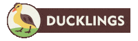 22StreetLane ducklings 22 street lane nursery logo 22sln logo 22 street lane nursery branding Sticker