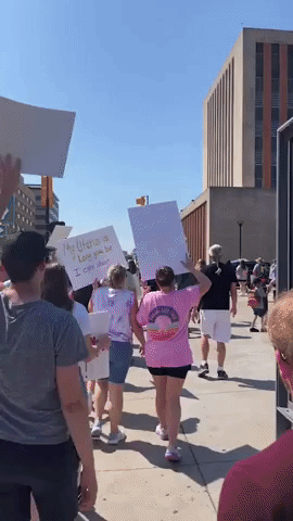 Abortion-Rights Protesters March Through Tulsa, Oklahoma