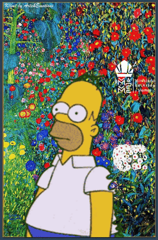 art gallery homer backing up GIF