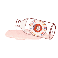 lucieell milk bottle fine strawberry Sticker