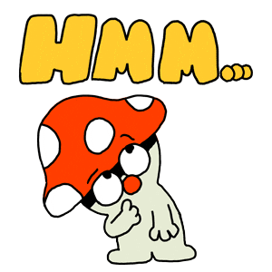 Thinking Mushroom Sticker by Originals