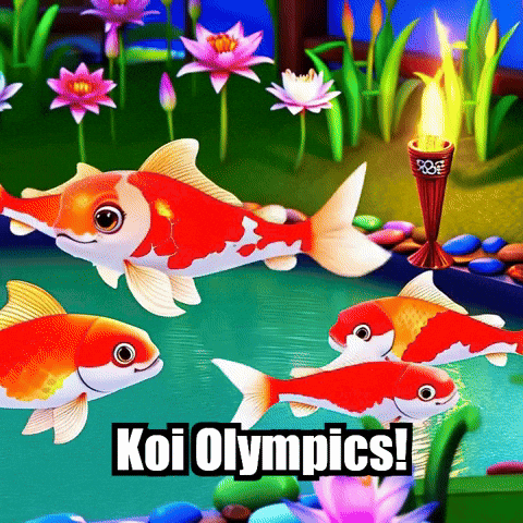 Koi Fish Synchronized Swimming GIF by TheConfishius