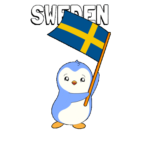 Sweden Flag Penguin Sticker by Pudgy Penguins