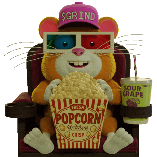 Tell Me More Popcorn Time Sticker by Grind