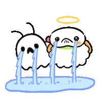 Sad Marine Life Sticker by pikaole