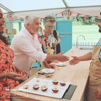 Handshake Prank GIF by The Great British Bake Off