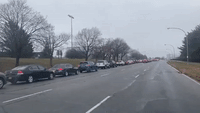 Long Island Drivers Wait in Huge Lines for At-Home COVID-19 Tests