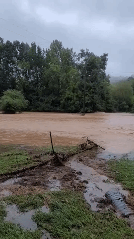 Road Washed Out in Northwest Georgia Amid Flash Flood Emergency