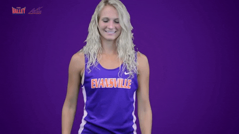purple aces evansville GIF by Missouri Valley Conference