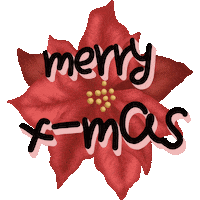 Christmas Poinsettia Sticker