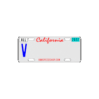 VanspeedShop california vanlife campervan licenseplate Sticker