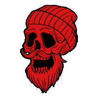 Skull Beard Sticker by GPF