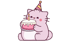 Happy Birthday Cat Sticker by Pembe