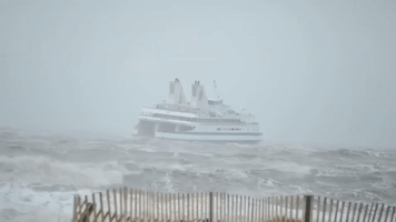 Cape May-Lewes Ferry Buffeted by Strong Nor'easter Wind
