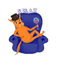 Isun_art wine relax lis собака Sticker