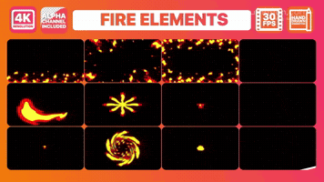 Animated Fire Elements and Backgrounds