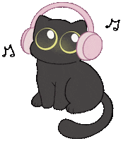 Cat Music Listening To Music Sticker