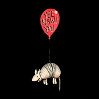 Limons_art texas howdy baloon armadillo GIF