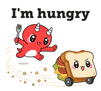 Hungry Snack Sticker by Naru Naru