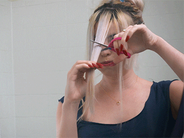 Moment Of Truth Haircut GIF by HelloGiggles
