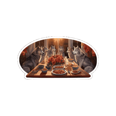 Wolffkraftwolf dinner wolf pack dining Sticker