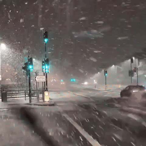 Snow Falls in Plymouth as Storm Nelson Impacts 