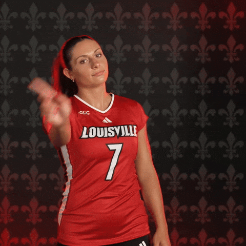 Volleyball Go Cards GIF by Louisville Cardinals