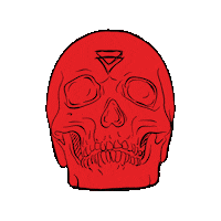 Red Skull Sticker by Black Spell
