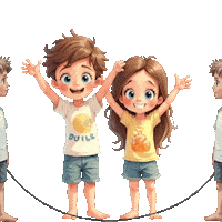 Boys Girls Jump Rope Sticker