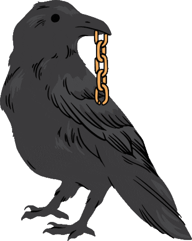 METALSMITHSOCIETY giphyupload chain crow metalsmith Sticker