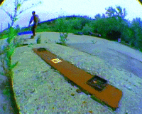 panoramaskateboards retro trippy vhs skateboarding GIF