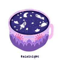 Aidadaism space cup galaxy movement Sticker