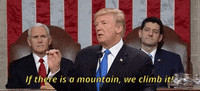 donald trump if there is a mountain we climb it GIF by State of the Union address 2018