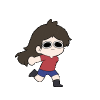 Girl Running Sticker
