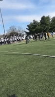 College Football Player Walks on Field One Year After Severe Spinal Injury