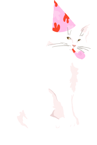 josephinerais giphyupload cat party white Sticker
