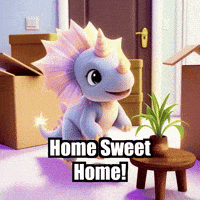 Moving Home Sweet Home GIF by Divineasaur