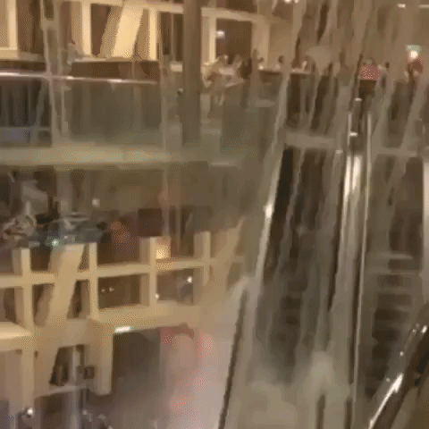 Storm Shatters Roof of Hong Kong Mall