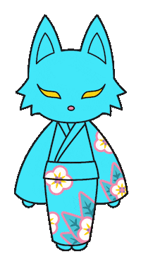 Flowers Kitsune Sticker