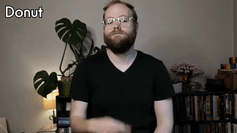 roganshannon giphygifmaker asl deaf donut GIF