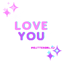 Love You Pink Sticker by GlitterGirl.au