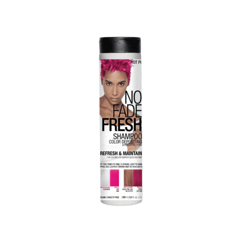 nofadefresh giphygifmaker pink pink hair hot pink Sticker