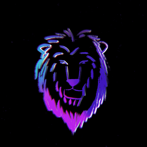 okmotionclub illustration 80s lion roar GIF