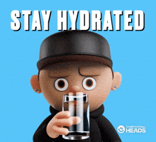 Refreshing Water Bottle GIF by OneFootball Heads
